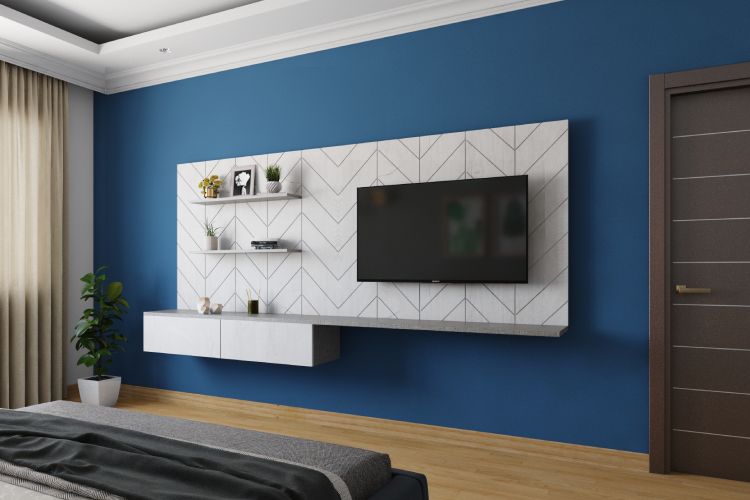 Modern Blue Wall Paint Design: Create a Refreshing Living Room ...