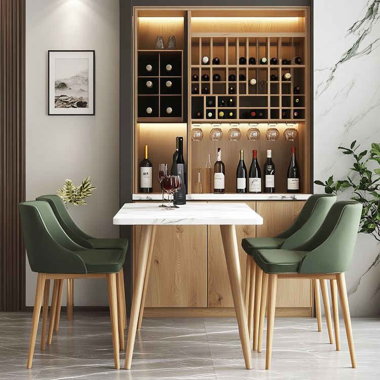 Modern Home Bar Design with Wall-Mounted Wine Rack and Lighting | Livspace