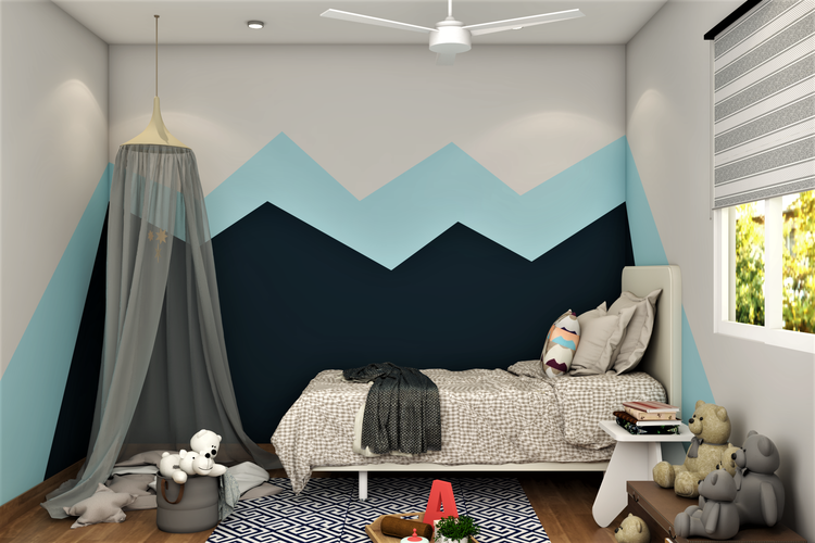 Kids Bedroom Design with Netted Kids Corner and Ample Play Area | Livspace