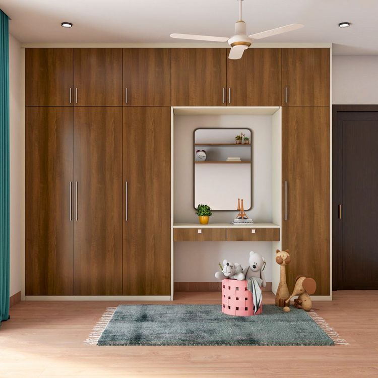 Spacious Wooden Laminated Wardrobe Design | Livspace
