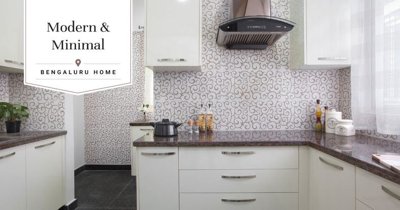 white kitchen modern with lots of space