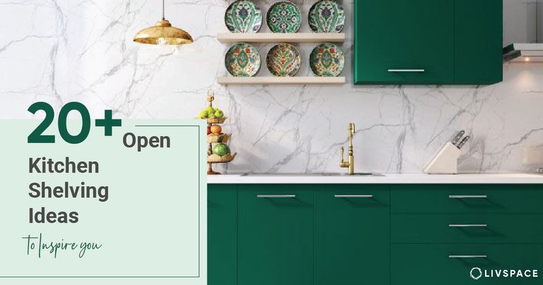 open kitchen shelf