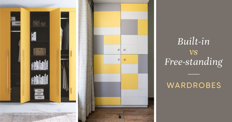 Blog cover Built in vs free standing wardrobes