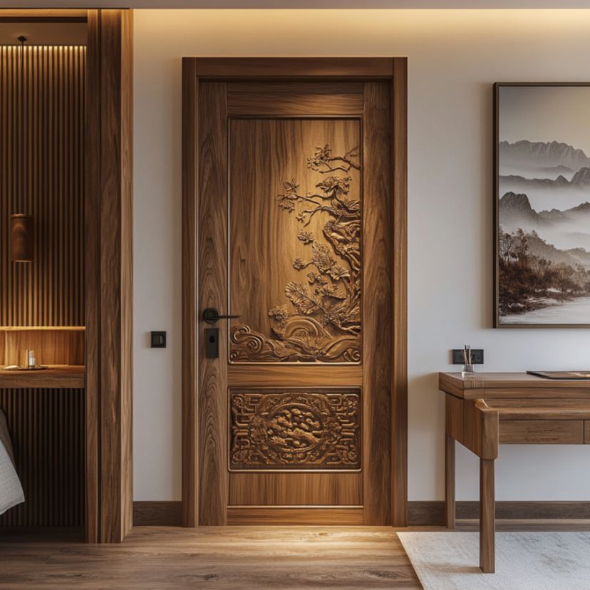 Traditional Bedroom Door Swing Single Door Design with Soft Matte Touch ...