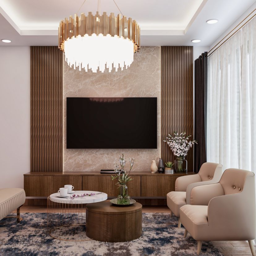 Wooden TV Cabinet Design For Living Rooms | Livspace