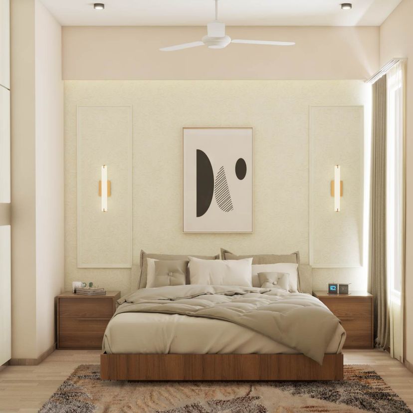 Bedroom Wall Design With Wall Trims And Moulding | Livspace