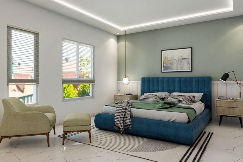Bedroom Light Green Wall Paint Design | Livspace