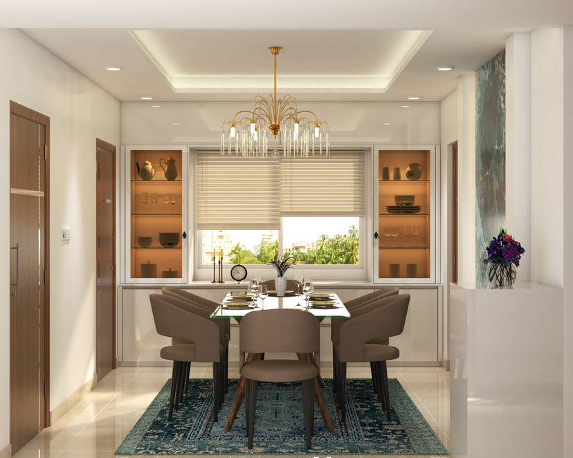 Spacious Dining Room Design With Modernistic Decor Ideas | Livspace