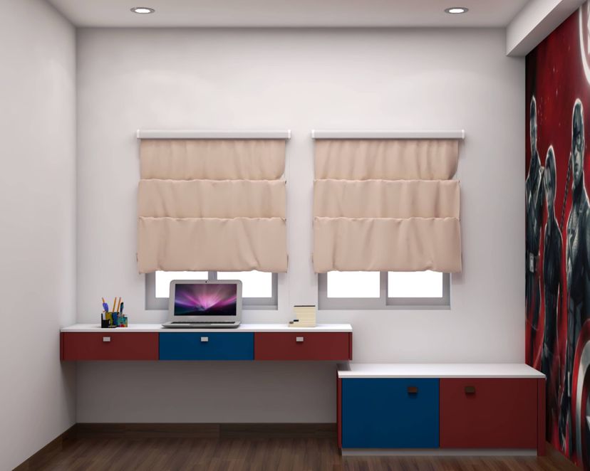 Low Maintenance Modern Style Compact Sized Home Office Design | Livspace