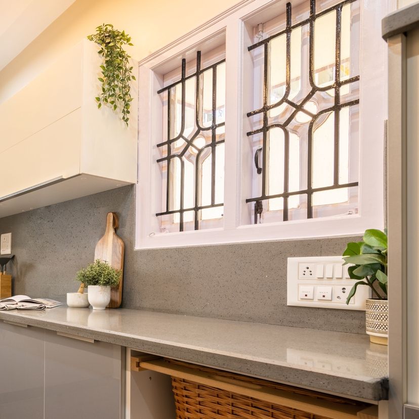 Swing Window Design With A Wooden Finish | Livspace