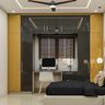 Yellow And Grey 4-Door Swing Wardrobe Design - Livspace