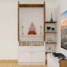Modern Compact Pooja Mandir Design with Storage Space - Livspace