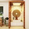 Modern Pooja Room Design With Wooden Partition - Livspace
