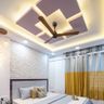 Spacious False Ceiling With Brick Design Wall - Livspace