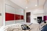 False ceiling with square LED lights in a room - Livspace