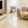 Glossy Cream Flooring Tiles Design - Livspace