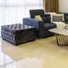 Glossy Beige Living Room Floor Tiles - Livspace