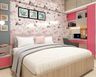11x10 Ft Girls Room Design With Floral Wallpaper - Livspace