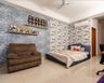 12x14 Ft Kids Room Design With Blue And White Brick Wall - Livspace