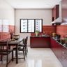 Modern Kitchen Wall Tiles In Shades Of Red - Livspace