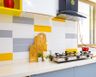 Grey And Yellow Modern Kitchen Wall Tiles - Livspace