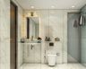 White And Grey Bathroom Tile Design - Livspace