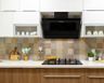Glossy Grey And Brown Kitchen Tiles Design