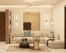 Full Beige Wall Design For Living Rooms - Livspace