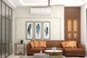 Cream Textured Living Room Walls - Livspace