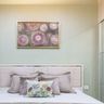 Pastel Green Bedroom Wall Paint With Framed Art - Livspace