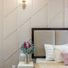 Beige Wall Paint For Bedrooms With A Beeding Pattern - Livspace