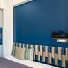 Navy Blue Wall Paint Design For Bed Back Walls - Livspace
