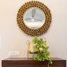 Durable Light Beige Wall Paint Design With a Mirror - Livspace