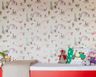 Bright Red And Green Bedroom Wallpaper - Livspace