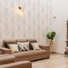 Beige Abstract Wallpaper For Living Rooms - Livspace