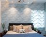 Blue Floral Bedroom Wallpaper - Livspace