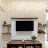Beige Floral Wallpaper For Modern Living Rooms - Livspace