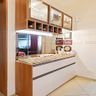 Crockery Design with Glass Cabinets and Open Cubbies