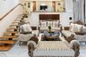 Classic Living Room Design with Ornate 3-Seater Sofa and Single Seater Armhairs