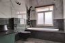 Bathroom Design Featuring Marble Wall AndGreen and Cream Tiles
