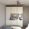 Glossy White Wardrobe With Mirrored Shutters - Livspace