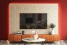 Brick Red And Beige Wall Design - Livspace