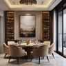 Dining Room Design with Built-in Wine Display
