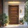 Solid Wood Panel Door Design with Matte Finish