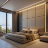 Guest Bedroom Design with Platform Bed and Cove Lighting
