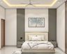 Guest Bedroom Design With Olive Fluted Walls and Artwork