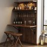 Home Bar Design With Fold-Down Table and Glass Rack