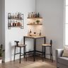 Home Bar Design with Floating Shelves and Glass Holder