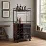 Home Bar Design with Wine Rack and Hanging Glass Holders