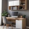 Margherita Acacia Home Office Design With Wooden Storage